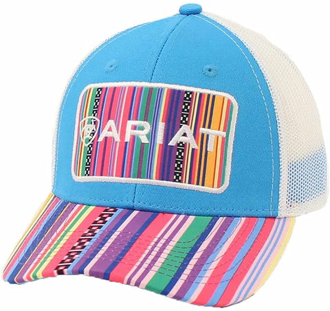 Ariat Womens Large Patch Multicolored Stripes Snap Back Baseball Hat