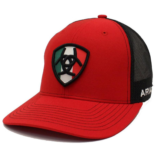 Ariat Mens Richardson Mexico Shield Snap Back Adjustable Ball Cap(Red, One Size)