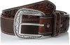 Ariat Mens Western Floral Tooled Billits Distressed Leather Belt