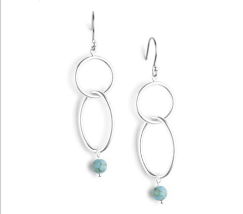 Lucky Brand Turquoise Link Drop Earrings