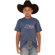 Ariat Youth Boys Script Flag Short Sleeve T-Shirt Tee