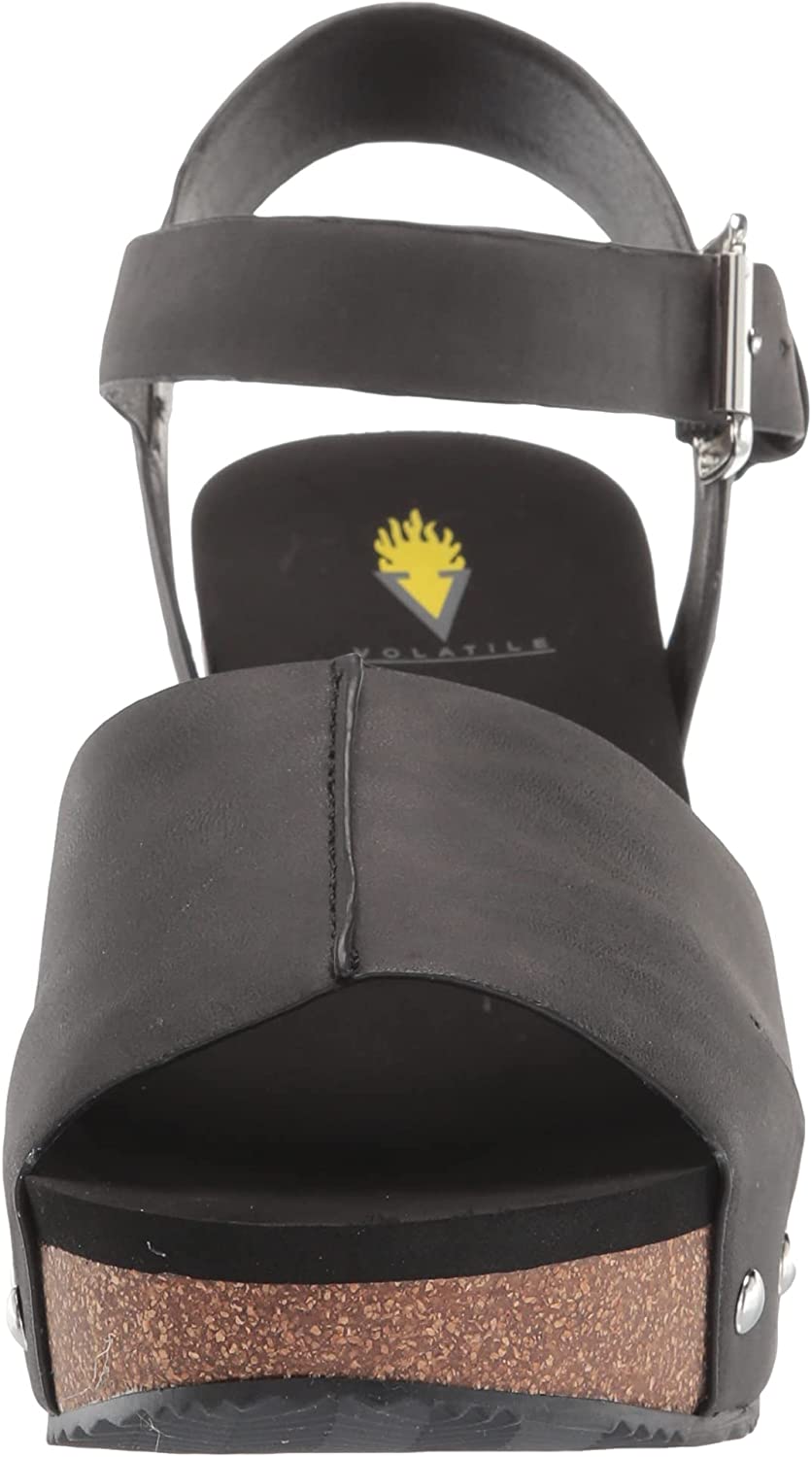 Volatile Womens Nekoma Ankle Strap Wedge Sandals
