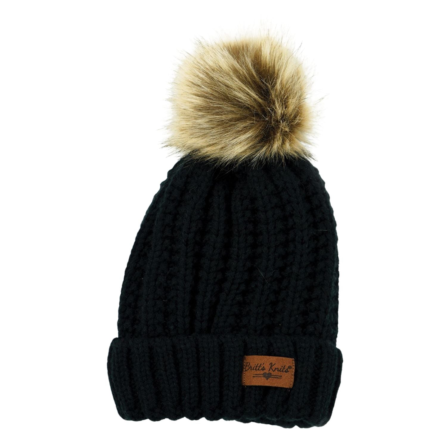 Britt's Knits Kids Bitties Plush Lined Knit Pom Hat