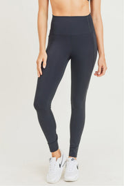 Mono B Womens Waist-Shaper High Waist Leggings with Pockets