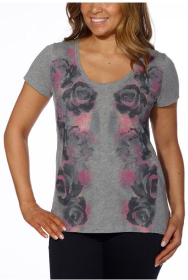 DKNY Jeans Ladies Short-sleeve Scoop-Neck Printed Tee