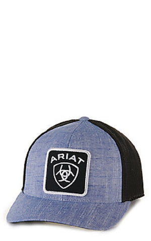 Ariat Men's Adjustable Snapback Mesh Cap Hat (Aztec Black, One Size)