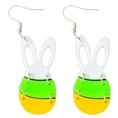 Ole Womens Spring Easter Egg Bunny Dangle Drop Acrylic Earrings