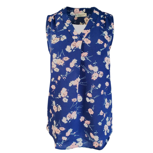 Jon & Anna Womens Sleeveless Floral V-Neck Top