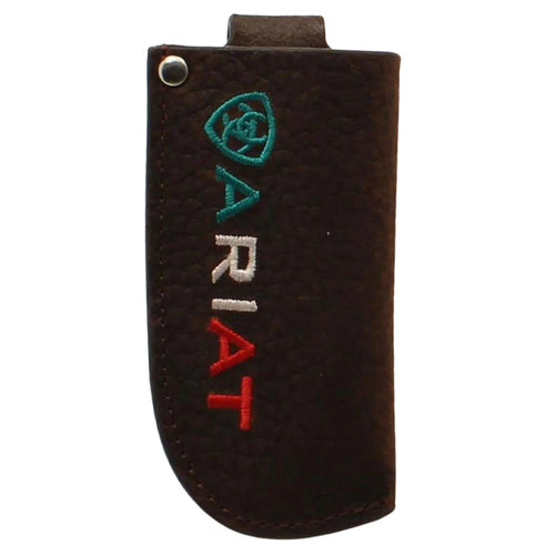 Ariat Mens Embroidered Mexican Flag Logo Leather Knife Sheath