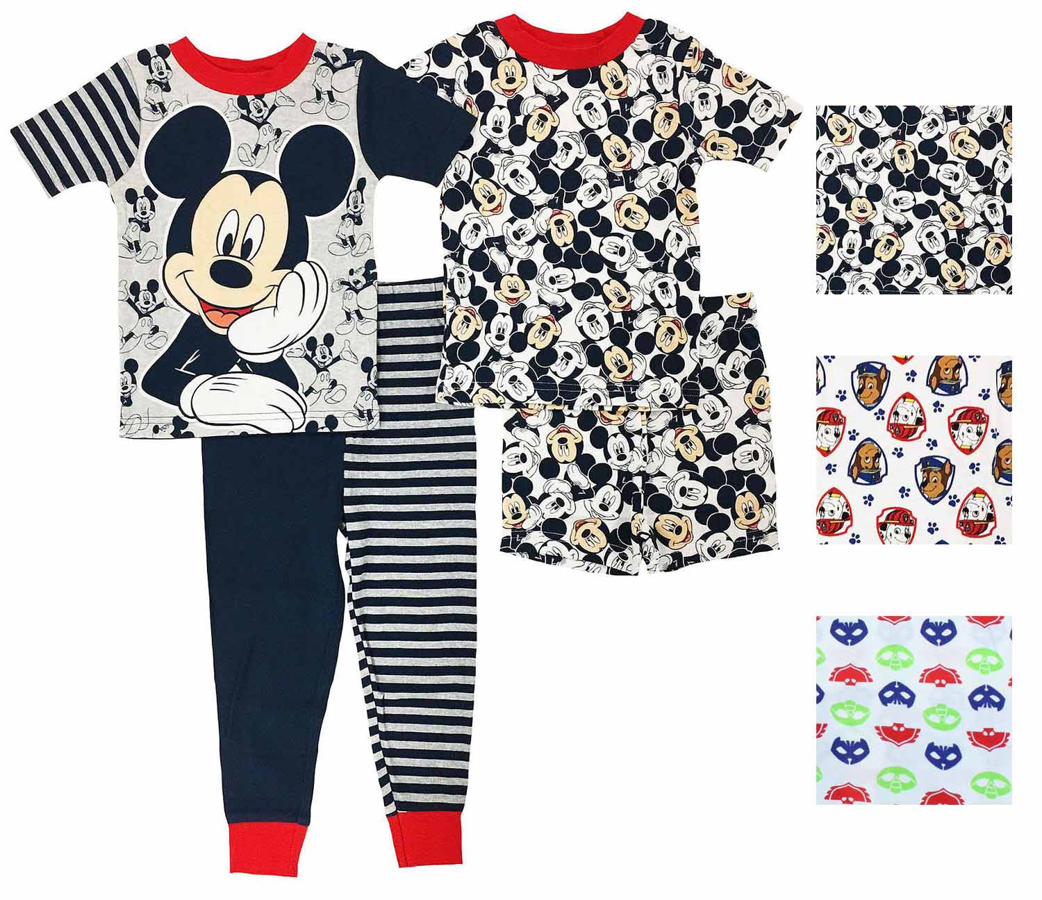 Boys 4 Piece Mix and Match Character Pajama Set