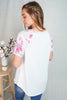 White Birch Womens Raglan Sleeve Floral Print Knit Top