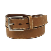 Ariat Men's Beveled Edge Embossed Logo Leather Belt, Medium Brown