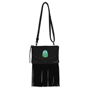 Justin Womens Suede Fringe Crossbody Faux Turquoise Cabochan