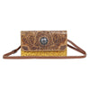 Myra Bag Womens Tooled Leather Large Concho Redolent Crossbody Clutch Wallet