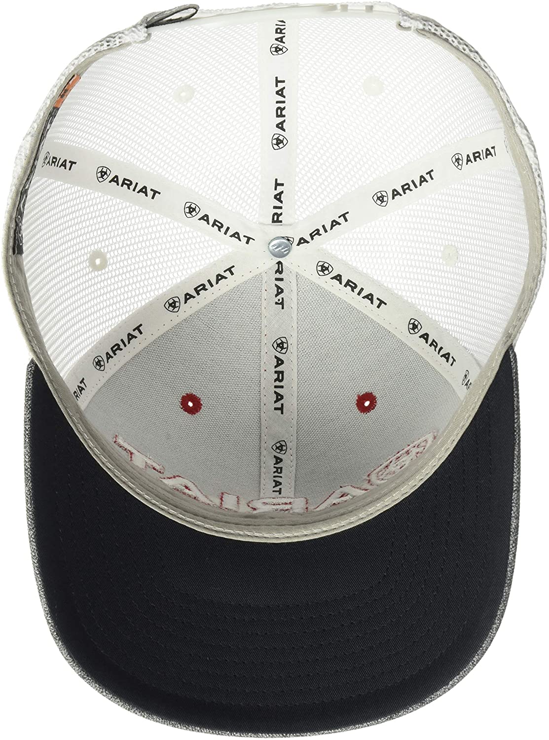 Ariat Mens Adjustable Snapback Mesh Cap Hat (Grey/White, One Size)