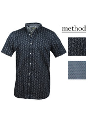 Method Mens Short Sleeve Woven Button Up Shirt