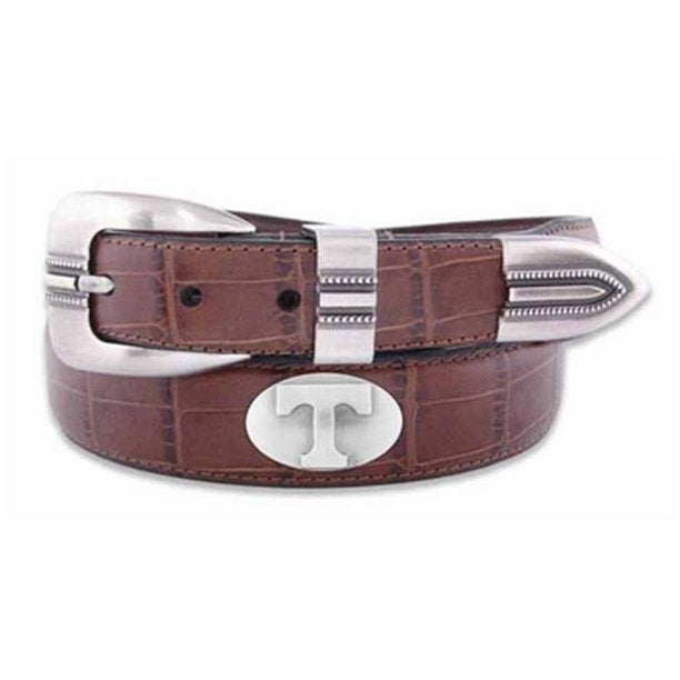 ZEP-PRO Mens NCAA Croc Leather Concho Belt